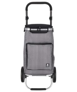ER10 Einkaufstrolley mit Treppentauglichen Rollen | Daily Shopping Trolley | Großes Hauptfach mit Reißverschluss (Pepita