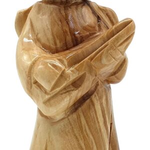 Olivenholz gesichtloser Engel spielende Gitarre Zuluf ANG005 10,9 cm