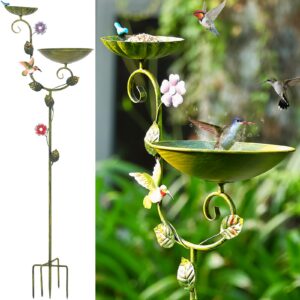 Aifeorzo Hohen Vogeltränke für den Garten | 147,3 cm | Dekorative freistehende Futterstation | Metall-Tränke mit 5-Zinke