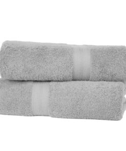 Amazon Basics Handtücher Set, 100% Baumwolle Ausbleichbeständig Saugstark, für das Bad, 70x140 cm, Grau, 2er-Pack OEKO-T