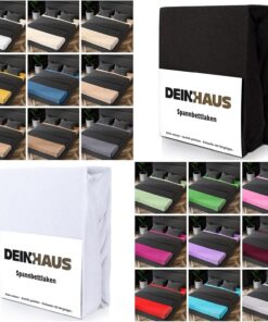 DH DEIN HAUS Frotte Spannbettlaken Baumwolle weich, pflegeleicht Graphit 140 x 200 cm