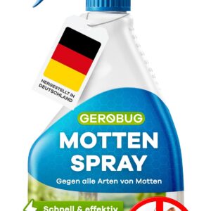 Gerobug Motten-Spray 500 ml - Effektives Mottenmittel für Lebensmittel- & Kleidermotten - Langzeitwirkung für schnelle B