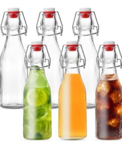 6er Set Glasflaschen 250ml mit Bügelverschluss - Spülmaschinenfest & Wiederverwendbar für Saft, Öl & Likör