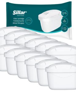 Sillar Wasserfilterkartusche Kompatibel mit Brita Maxtra - Aktivkohle und Lonenaustauscherharz, 12er Pack - Klare und sa
