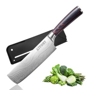 köstliches Kitory Nakiri Messer 17 cm, Hochwertiger Kochmesser für Profis mit Klingenschutz |Kitory Nakiri Messer 17 cm,