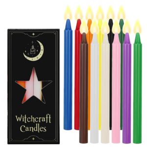 Ritualels Bunte Stabkerzen 16 cm ø 1,2 cm für Tischdekorierung bei Geburtstagen, Hochzeiten und Banketten - 12 Stück