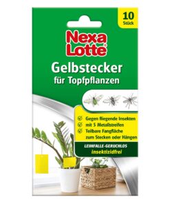 Nexa Lotte Gelbstecker - insektizidfreie, beidseitig beleimte Leimfallen für Zierpflanzen - 10 St.