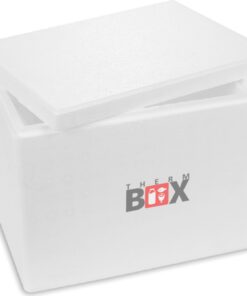 THERM BOX Styroporbox für Kühlbox und Warmhaltebox - Wiederverwendbar - 34x23x24cm - 19,58L - Isolierbox