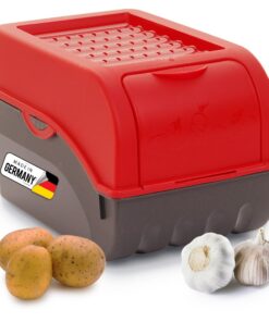 Novaliv Kartoffel Aufbewahrungsbox | Mittel 5L | ROT | Frischhaltung | Gemüsebox stapelbar | Obst behälter | Zwiebel Auf