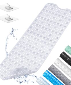Transparent rutschfestes Badewannenschutzbild für Dusche und Badewanne, maschinenwaschbar (100x40 cm) | Antirutschmatte