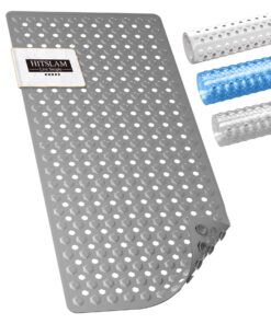 HITSLAM Rutschfest Badewannenmatte, Grau 89x40cm - Schimmelresistent & BPA Frei