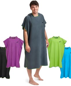 Fit-Flip Mikrofaser Badeponcho - schnelltrocknend ultraleicht kompakt - Strandponcho für Erwachsene