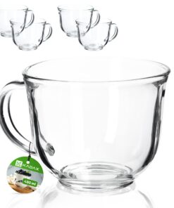 KADAX Teegläser mit Henkel für Heiß- und Kaltgetränke, spülmaschinenfeste 480 ml Gläser (4 Stück) KADAX Spülmaschinenf