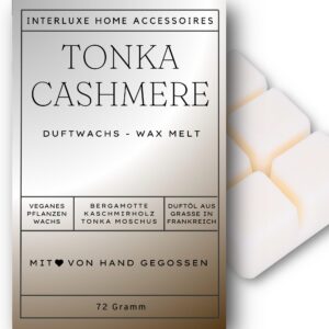 Duftmelt Tonka Cashmere angenehm duftend für Duftlampe | 100% pflanzlich | Ideal für Indoor-Aroma-Belichtung | Naturwach