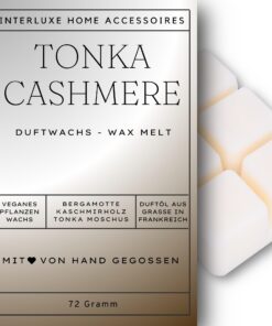 Duftmelt Tonka Cashmere angenehm duftend für Duftlampe | 100% pflanzlich | Ideal für Indoor-Aroma-Belichtung | Naturwach