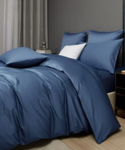 Luofanfei Mako Kühlend Glatt Baumwolle Bettwäsche Set 135x200 Blau Weich und Bügelfrei OEKO-TEX Luofanfei Mako Kühlend