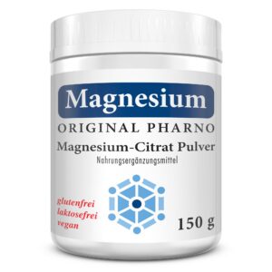Magnesium-Citrat Pulver - 100% Pures Magnesiumcitrat ohne Zusätze - Für Muskeln, Nerven & Elektrolytbalance - 1 x 150 g