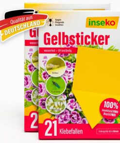 Inseko Gelbsticker Gelbtafeln gegen Trauermücken Gelbfalle 100% giftfrei (42 Stück)