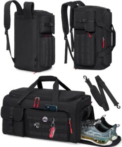 RAINSMORE 3 IN 1 Sporttasche für Herren mit Rucksackfunktion und Schuhfachperfekt für Fitness und Reise 45L Laptop und S