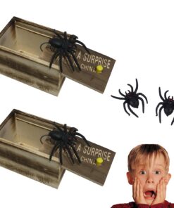 2 Stücke Spinne in Der Box, Spinnenbox Scherzartikel, Perfect Geschenk für Kinder und Erwachsene zur Party (2 Spinnen)