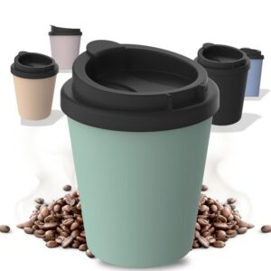 Thermobecher Kaffee to go Minze - BPA-frei & recyclebar - 250 ml - Für den Büroplatz, Auto und Schule - Bio-Kunststoff T