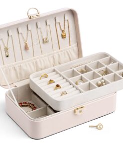 Vlando Doppelschicht-Schmuckkasten für Damen Schmuckaufbewahrung Box