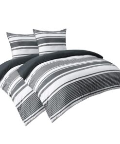 PhF 4teilig Dark Grey Bettwäsche 135x200cm mit Bügelfreiem Microfaser Material für Büfetten und Hotels PhF 4teilig Dark