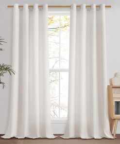 MRTREES Halbtransparente Leinen Vorhänge Elfenbeinweiß Schlafzimmer Vorhang Global Recycled Standard MRTREES Leinenopt