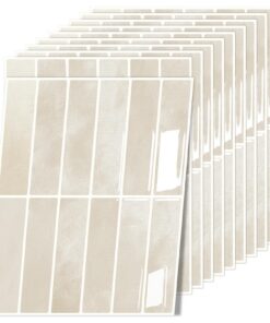 3D Fliesenaufkleber Küche, Wasserdicht Selbstklebend, für Bad und Küche, Dickere Küchenfliesen, 10 Stück, Beige, 22,9x29