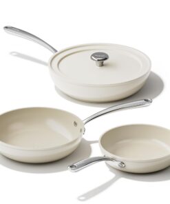Redchef Antihaft-Keramiqpfannen Set 20/24/28 cm Induktion Backofenfest PTFE-frei (Beige) Global Recycled Standard