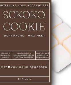 Interluxe Schoko Cookie Duftmelt Wachs mit Duftöl für angenehmen Raumduft | Interluxe Schoko Cookie Waxmelt 100% pflanz