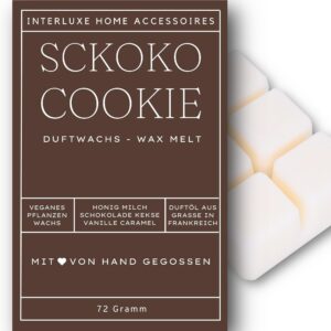 Interluxe Schoko Cookie Duftmelt Wachs mit Duftöl für angenehmen Raumduft | Interluxe Schoko Cookie Waxmelt 100% pflanz