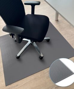 Bodenschutzmatte Floordirekt Kleopatra 90 x 120 cm - Bürostuhl Unterlage - Dunkelgrau - Schutz für Laminat, Parkett, Har