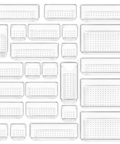 25 Stücke Klar Kunststoff Schublade Organizer mit 4 Größen - Ordnungssystem für Küche, Badezimmer & Büro