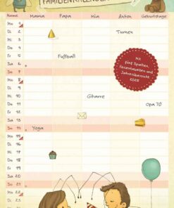 Kleine Hummel Bommel Familienkalender 2024 - Familienplaner mit 5 Spalten - Großes Format 22 x 49,5 cm - Vom Kinderbucha