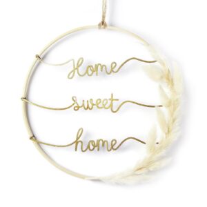 Heitmann Deco Trockenblumen Kranz Home Sweet Home beige 23cm Kostenlose Trockenblumen für dein Zuhause
