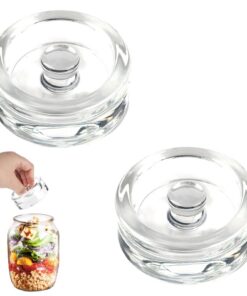 Fermentiergewichte Glas 2er Set 7cm - Mit Griff & Lake-Ablass Für Perfektes Fermentieren