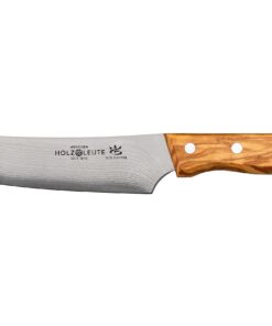 Hocho Kochmesser - Rostfreie Damastklinge - Olivenholz Griff