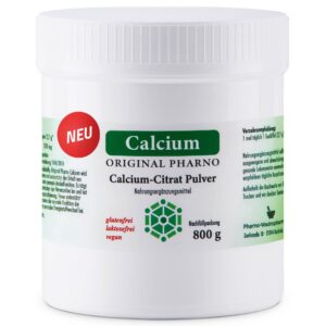 Calcium-Citrat Pulver - Original Pharno - Für Erwachsene - Gesundheitsprodukte - Starkes Pures Calciumcitrat - 800 g - A