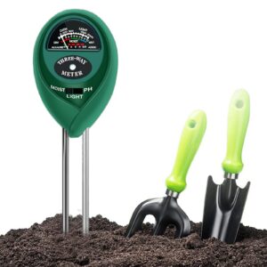 Bodentester 3-in-1 pH, Feuchtigkeit & Fruchtbarkeit für Garten, Bauernhof & Rasen