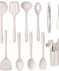 TEAMFAR Silikon Küchenhelfer Set, 11-TLG Antihaft Küchenset für Küchenutensilien Set mit Utensilienhalter, Gesund & Leic