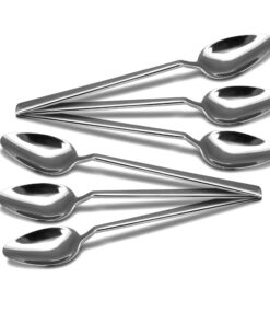 CAMRI Edelstahl Teelöffel Set 6 Stück für Zuhause und Küche (C62 -Teelöffel 15.8CM)