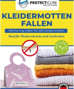 Protecticure Hoхwertige Kleidermottenfallen - Effektiv gegen Alle Kleidermotte Arten - geruchlos & ungiftig - 16 Wochen