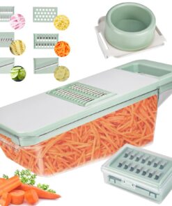 7-in-1 Edelstahl Mandoline Gemüsehobel Verstellbar - Multifunktionaler Gemüseschneider für Gurken, Kartoffeln & Salat