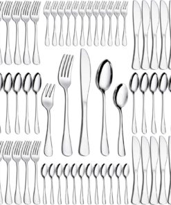 PionStar 60-teiliges Besteckset für 12 Personen - Edelstahl, Spülmaschinengeeignet, Messer, Gabeln, Löffel und Teelöffel
