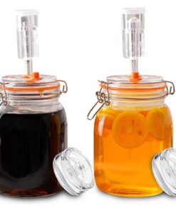 LUPATDY Fermentierglas 1L/32oz mit Gärventil für Sauerkraut Kimchi Kefir - 2er Set