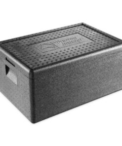 ThermoHauser EPP-Thermobox Schwarz für Lebensmittel, mit herausnehmbarem PE-Innenbehälter, 48,5 L
