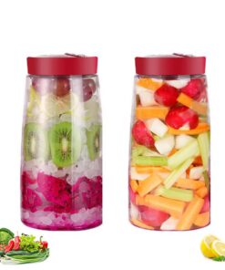 2L Fermentierglas mit 1-Wege-Entlüftung - 2er Set für Kimchi, Sauerkraut & Kombucha (Rot)