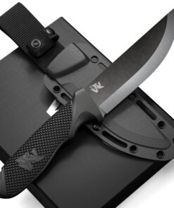 ODENWOLF W-SCANDI Angelmesser D2 Stahl - Ausdauerhaftes Outdoor-Messer für Abenteuerlerner - Premium Survival Messer mit
