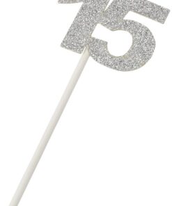 Mopec A15 Pic Papier 15 Jahre in Silber Glitzer für Kinder bei Weihnachten, Geburtstage und Kinderfeiern, mehrfarbig, 5,